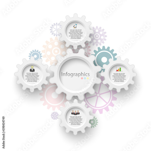 Vector illustration of an infographic template for business analysis, team work, presentations, graph, diagrams.