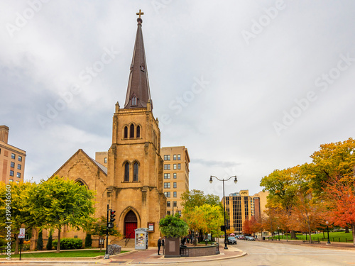 Grace Episcopal Church view in Madison City of Wisconsin