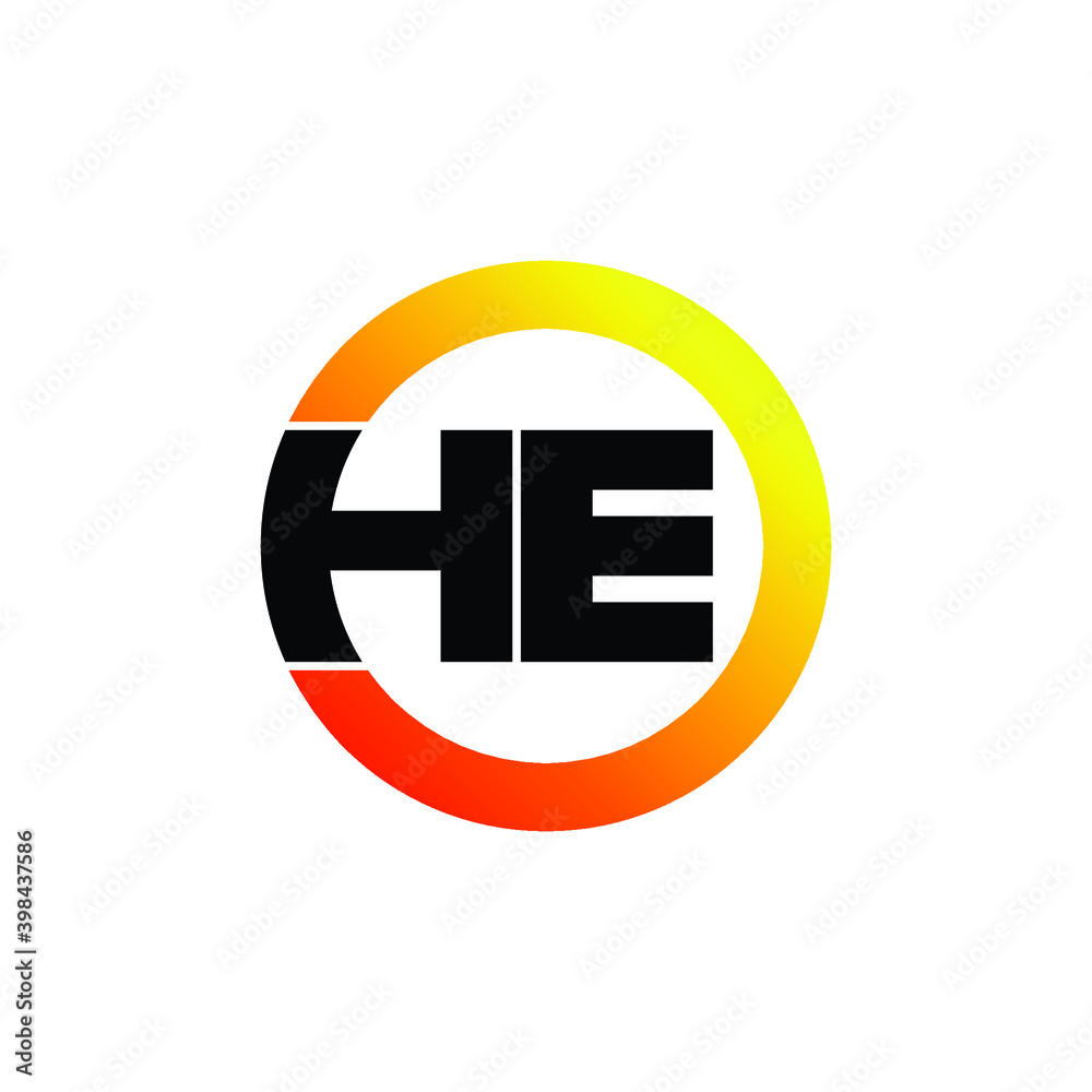 Letter HE simple logo design vector Letter HE simple logo design vector