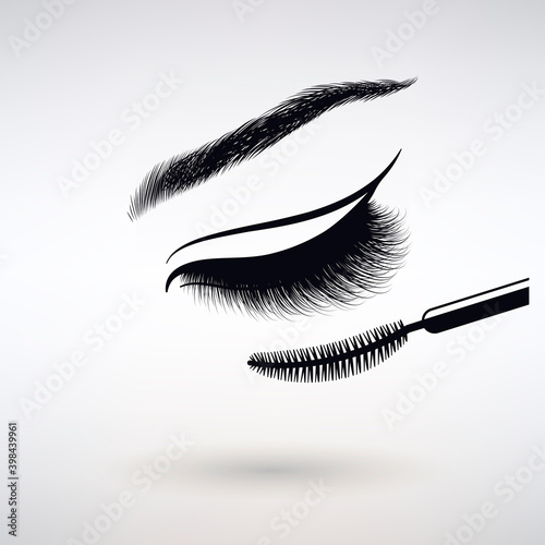 Female Eye with Long Eyelashes