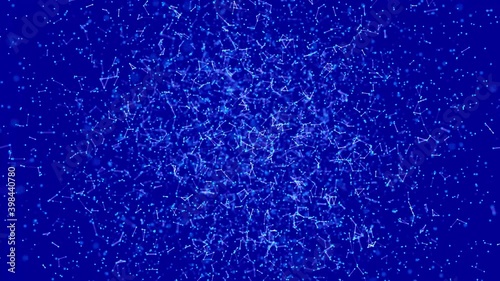Dynamic plexus of glowing lines and dots forming a cube. Abstract digital background. Network or connection. 3D rendering.