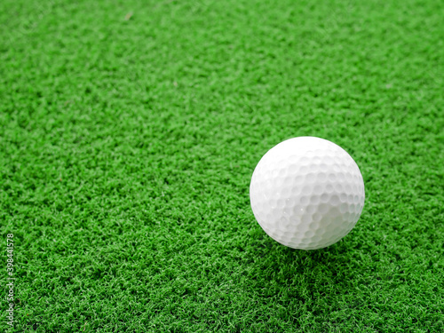 Golf ball on synthetic artificial turf