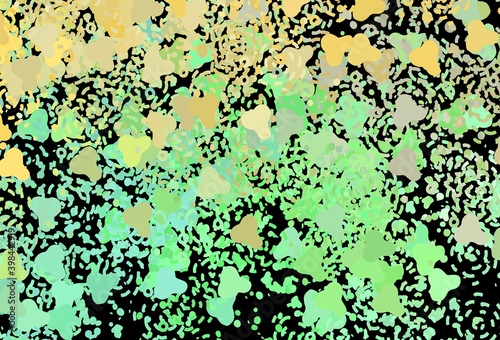 Dark Green, Yellow vector background with abstract shapes.