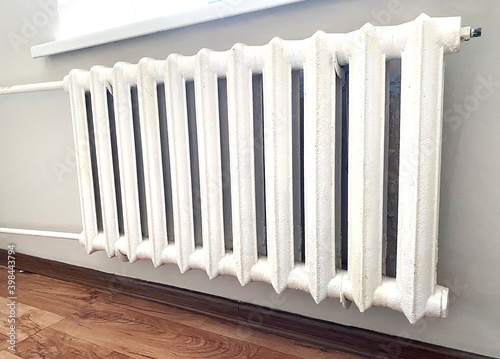 the radiator on white wall