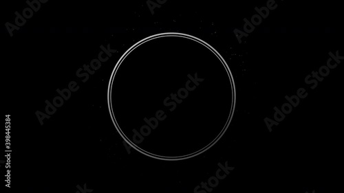 sparks with round frame on black background