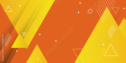 Abstract modern memphis background gradient color. Yellow and orange white memphis gradient with halftone decoration.