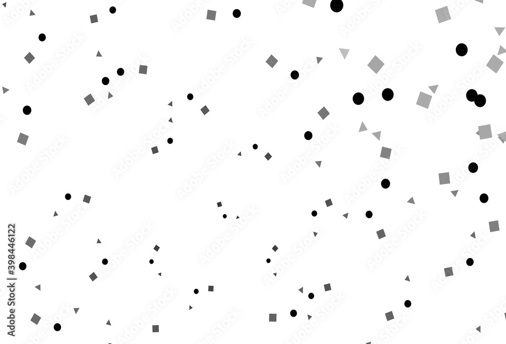 Light Silver, Gray vector template with crystals, circles, squares. Light Silver, Gray vector template with crystals, circles, squares.