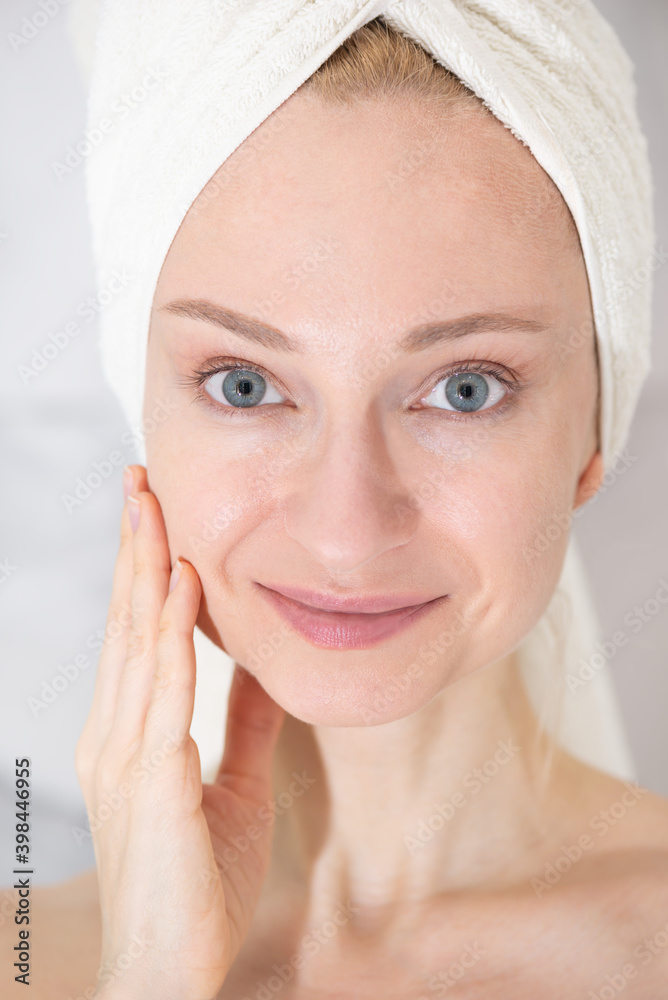 Young girl with a towel. Skin care concept. Young girl with a towel. Skin care concept.