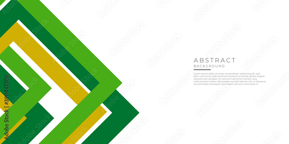 Abstract green yellow white background with dynamic arrow triangle effect. Modern pattern. Vector illustration for design