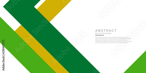 Green yellow arrow triangle shapes on white background. Modern corporate concept presentation design
