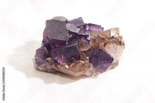 fluorite and quartz mineral sample photo