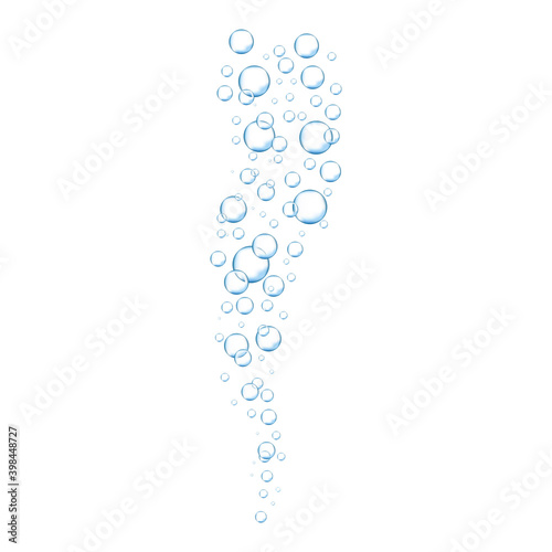 Bubbles in water isolated on white background. Bubbles in water for wallpaper, texture background and pattern template. Water bubbles, vector background