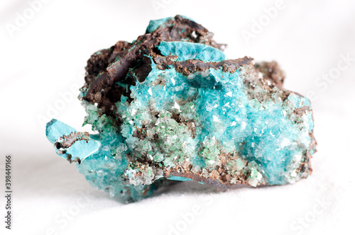 rosasite and calcite mineral sample photo