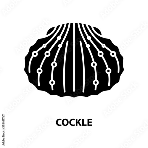 cockle symbol icon, black vector sign with editable strokes, concept illustration