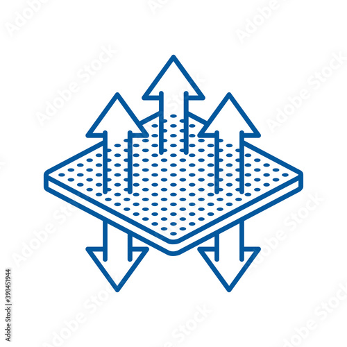 Breathable textile properties pictogram