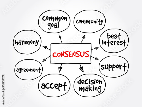 Consensus mind map, concept for presentations and reports
