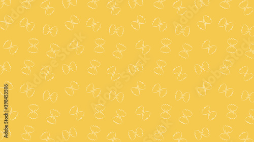 Farfalle pasta pattern wallpaper. Farfalle pasta doodle symbol.