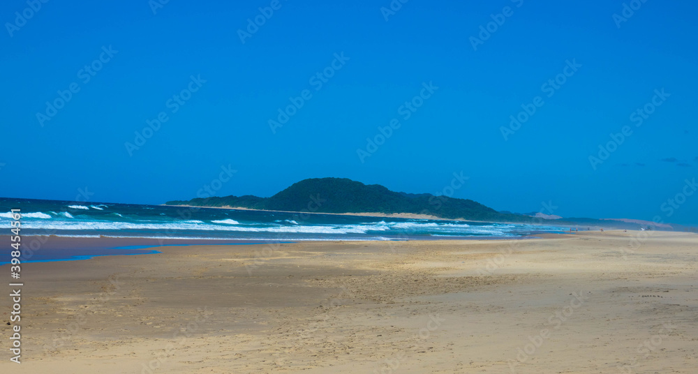 Deserted sandy beach due to the Covid-19 pandemic.
Vidal Beach, iSimangaliso Wetland Park.
Tourism and vacation concept.