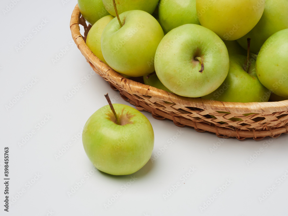 Apple on white table background, green Apple fruit background. natural fresh products. Apple on white table background, green Apple fruit background. natural fresh products.