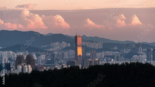 Beautiful view Gold building 63 at Seoul,City skyline in South Korea.