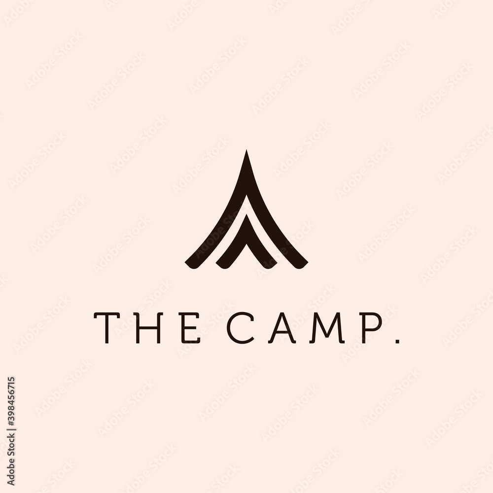 Fototapeta premium Camping Tent Simple Minimalist Logo Vector Illustration Design