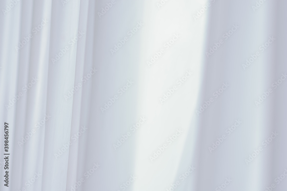 Fototapeta premium White and gray curtain background, photo studio fabric screen backdrop