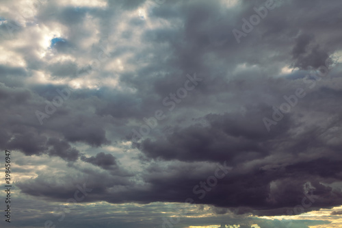 Cinematic dark clouds before hurricane