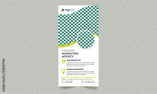 Fotografija Corporate Rack Card, DL Flyer, Roll up Banner Vector Template