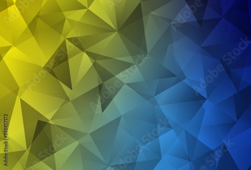 Light Blue  Yellow vector abstract mosaic backdrop.