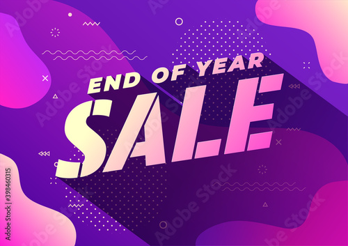End of year sale banner. Sale banner template design.