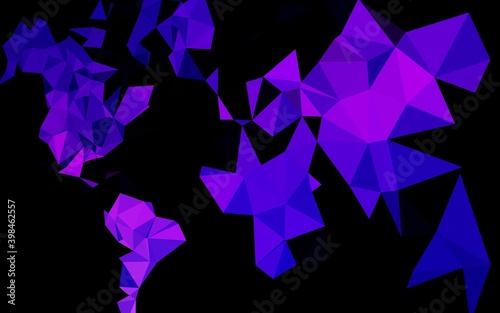 Dark Purple vector polygonal background. A vague abstract illustration with gradient. Template for your brand book.
