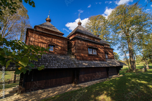 Fototapeta Naklejka Na Ścianę i Meble -  old wooden church in the mountains. Smolnik