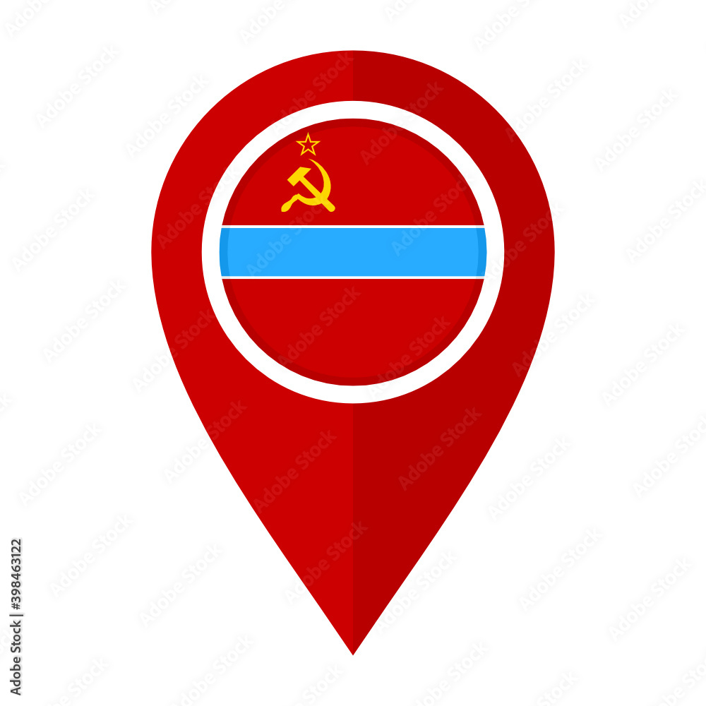 flat map marker icon with uzbek soviet socialist republic flag isolated on white background
flat map marker icon with uzbek soviet socialist republic flag isolated on white background