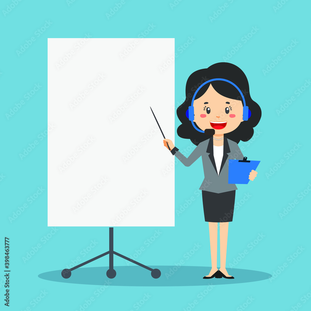 Stock Vector Call Center with Blank Board Stock Vector Call Center with Blank Board