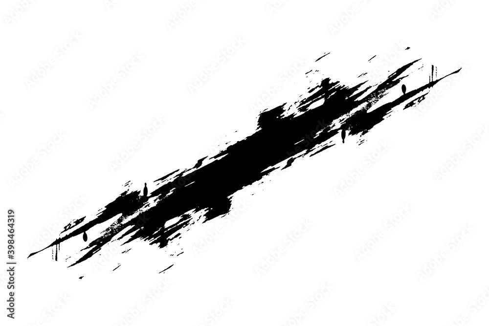 japan black ink style splatter stroke paint brush paint paper texture isolated on white background.
 - obrazy, fototapety, plakaty 
