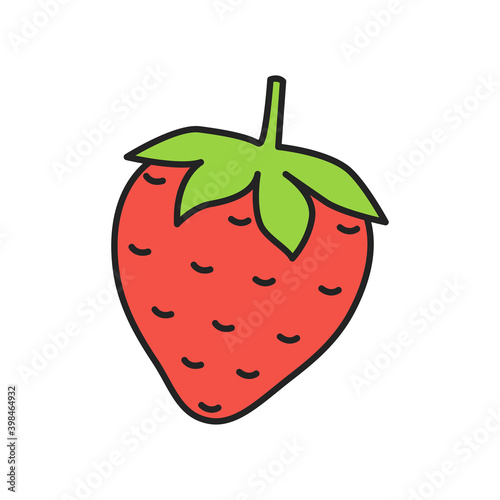 Strawberry, simple vector icon, filled outline.