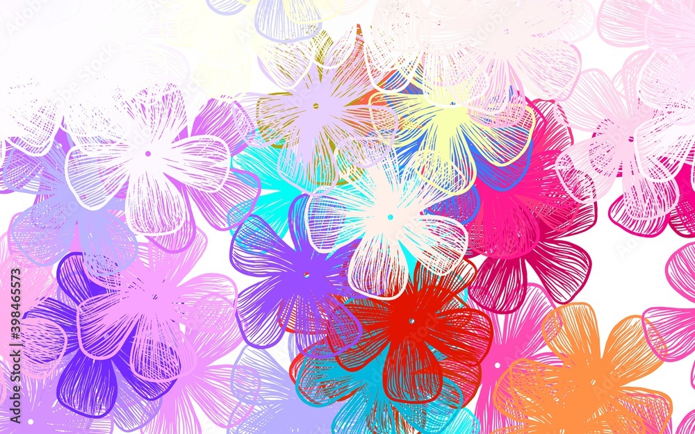 Light Multicolor vector abstract backdrop with flowers