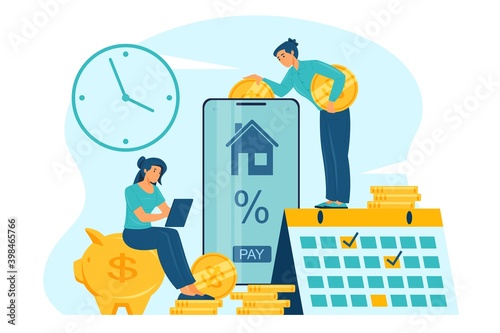 Mortgage payment online concept