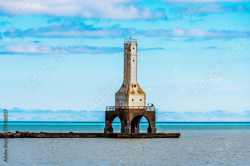 Port Washington Breakwater Light in Wisconsin of USA photo