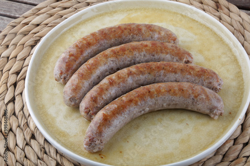 pork sausage with haricot beans as typical catalan spanish food