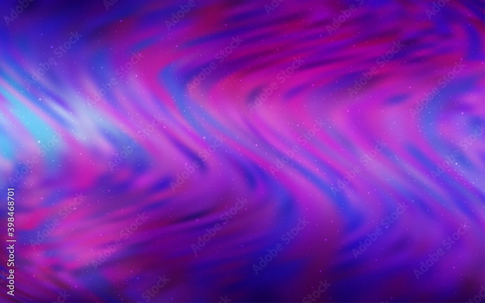 Fototapeta premium Light Purple, Pink vector pattern with night sky stars.