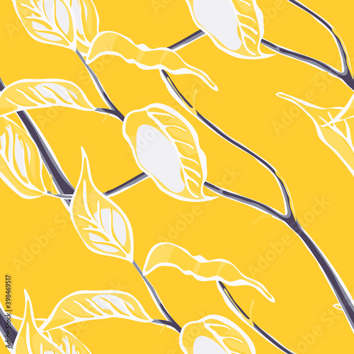 Lemon Seamless Pattern. Vector Summer Citrus Print. Modern Hand Drawn Background. Botanical Illustration. Psychedelic Minimal Decorative Drawing. Simple Marker Lime. Citron Seamless Motif.