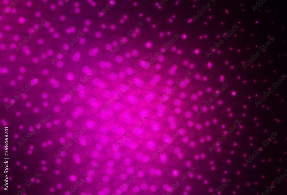 Obraz premium Dark Pink vector background with bubbles.