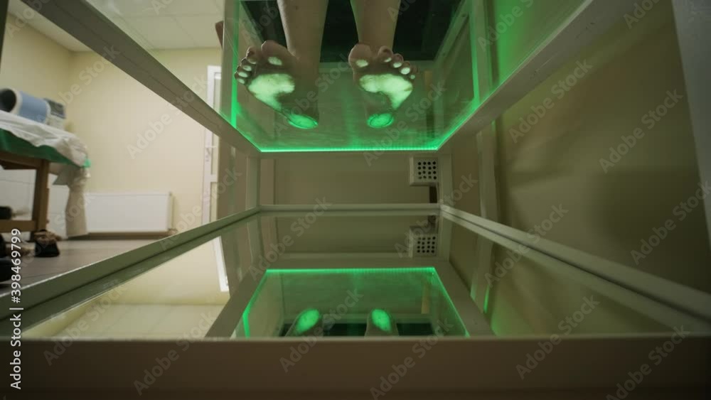 Measuring feet pressure point for supporting sports insoles. Posture