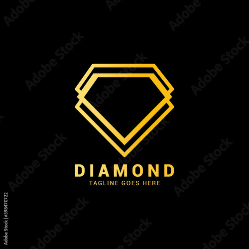 Diamond gold jewelry concept logo icon vector template.