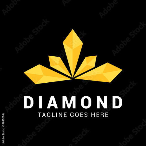 Diamond gold jewelry concept logo icon vector template.