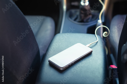 Charging Phone Battery in Car photo