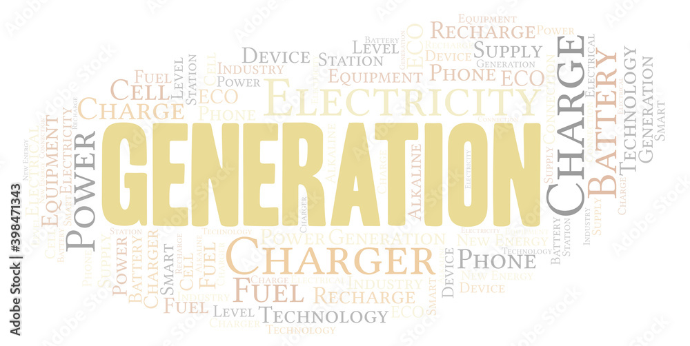 Obraz premium Generation typography word cloud create with the text only.