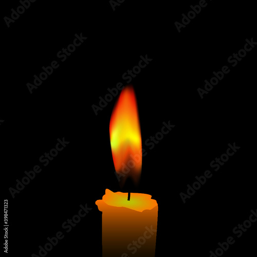 candle flame on black background