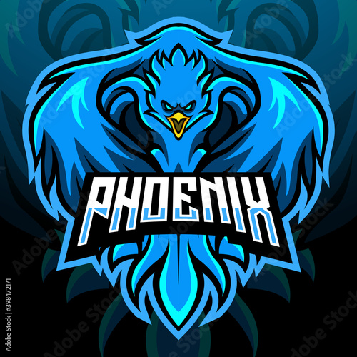 Phoenix bird mascot. esport logo design
